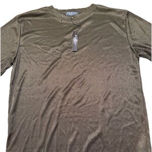 Pronti Collection By Phita Olive Green Men’s XL Sheer Shirt New With Tags